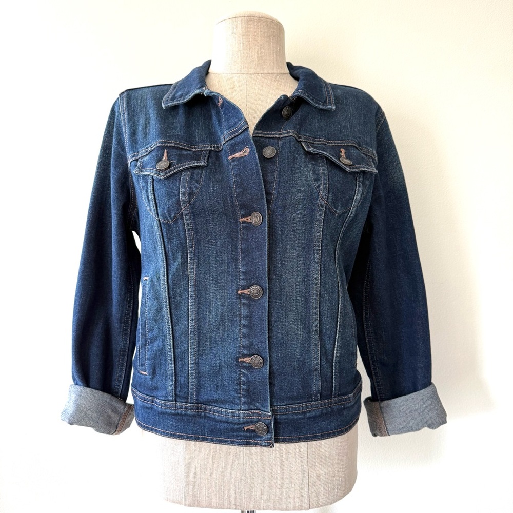 Old Navy Vintage Classic Dark Wash Denim Jean Jacket Americana Heritage - Picture 3 of 11